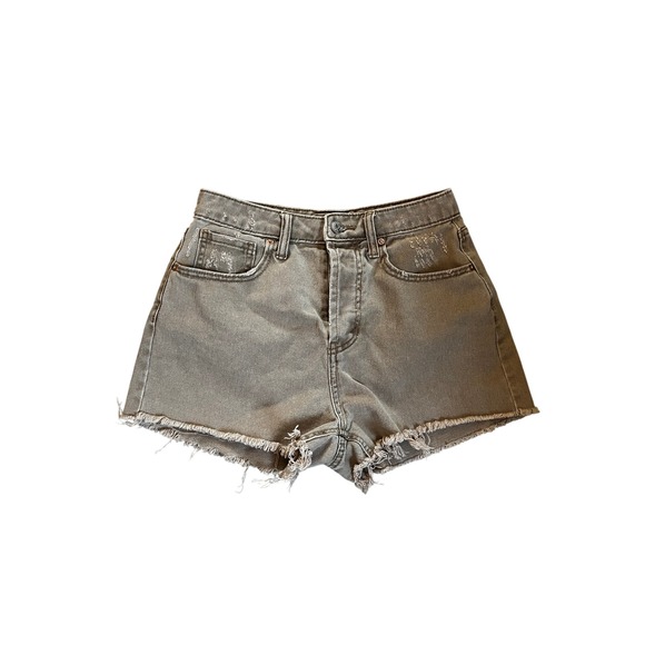 wild fable Pants - Tan Denim High Rise Shorts size 0 Cutoff Khaki Everyday Casual Boho Indie Earthy